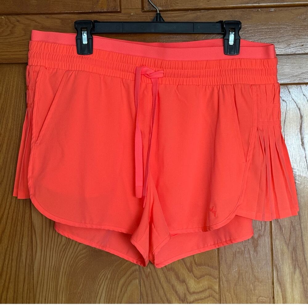 Neon Orange JOY LAB Pleated Side Running Shorts, Size XL
